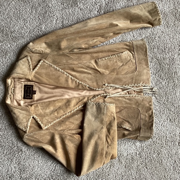 GUESS GENUINE SUEDE LEATHER WESTERN STYLE JACKET SIZE M - Picture 4 of 6